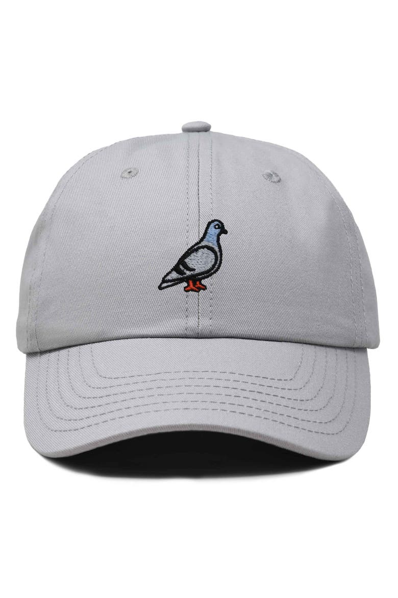 Pigeon Embroidered Everyday Hat, Main, color, Gray