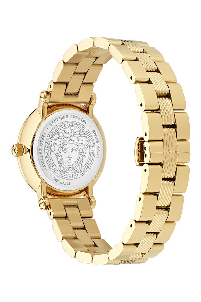 Greca Flourish Bracelet Watch, 35mm, Alternate, color, IP YELLOW GOLD