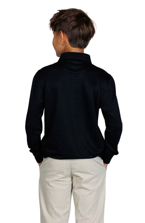 Tailorbyrd Kids' Modal Blend Polo In Black