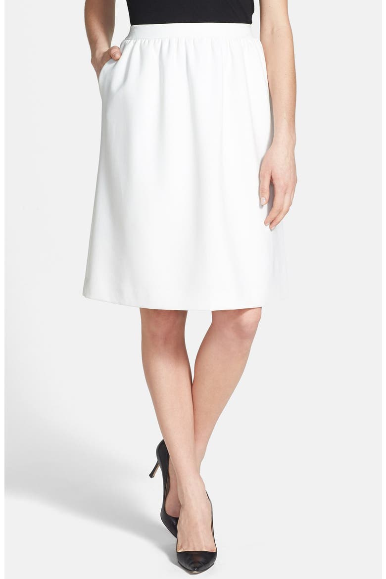 Shirred Woven Skirt, Main, color, CREAM EGRET