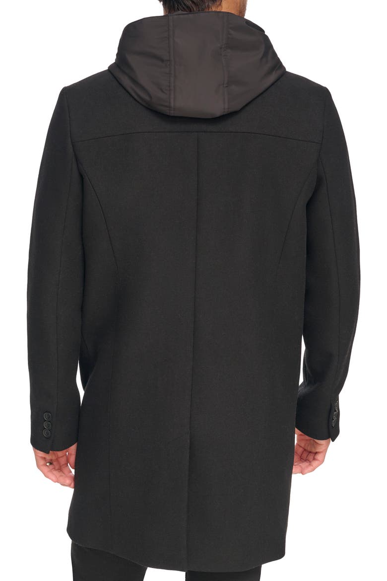 Men's Wool Car Coat, Alternate, color, BLACK
