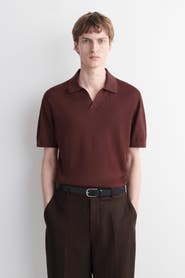 COS Knitted Linen Polo Shirt