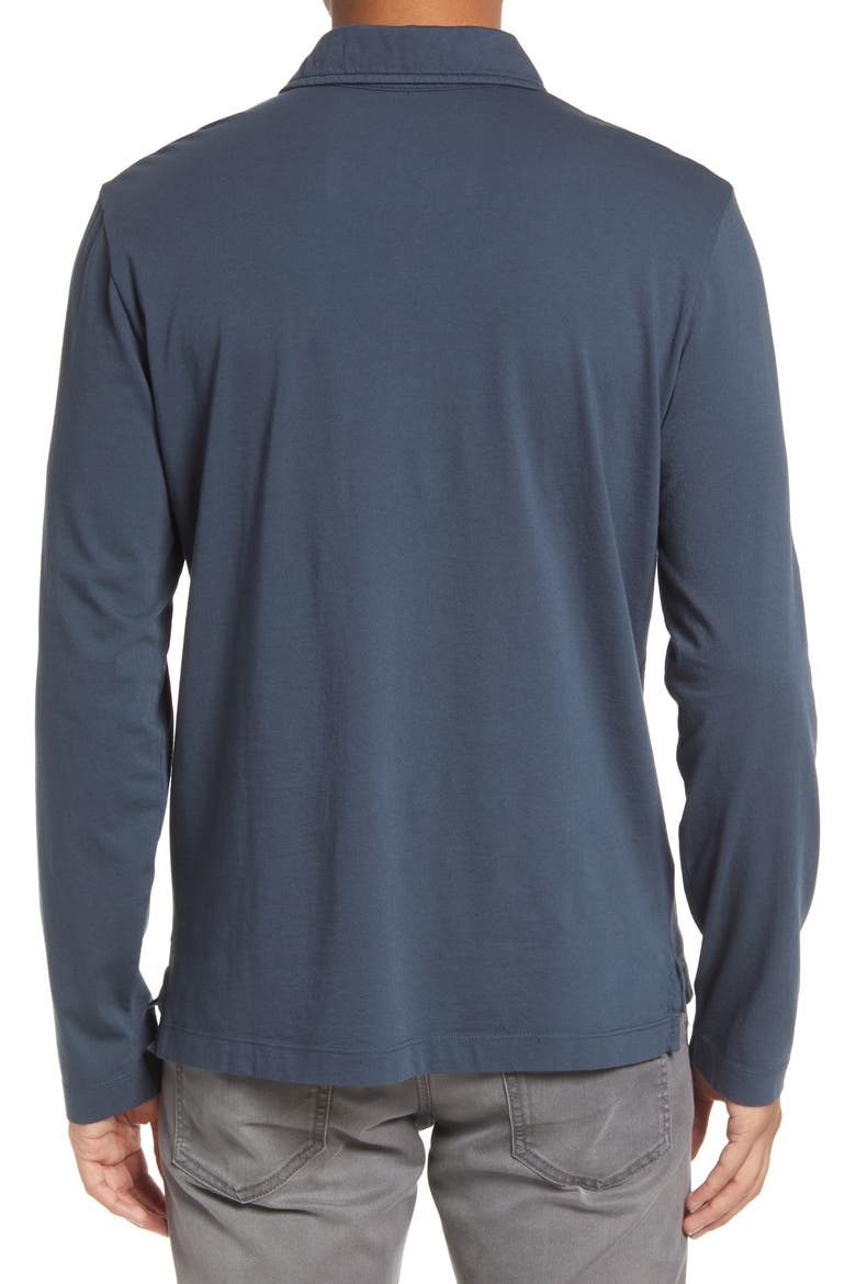 Pensacola Long Sleeve Organic Cotton Pocket Polo, Alternate, color, NAVY