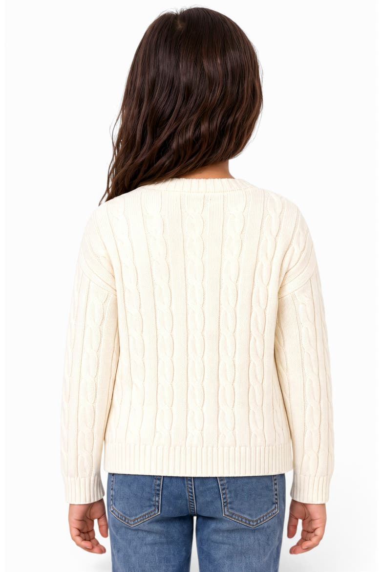 Kids' Embroidered Cable Knit Cardigan, Alternate, color, BEIGE