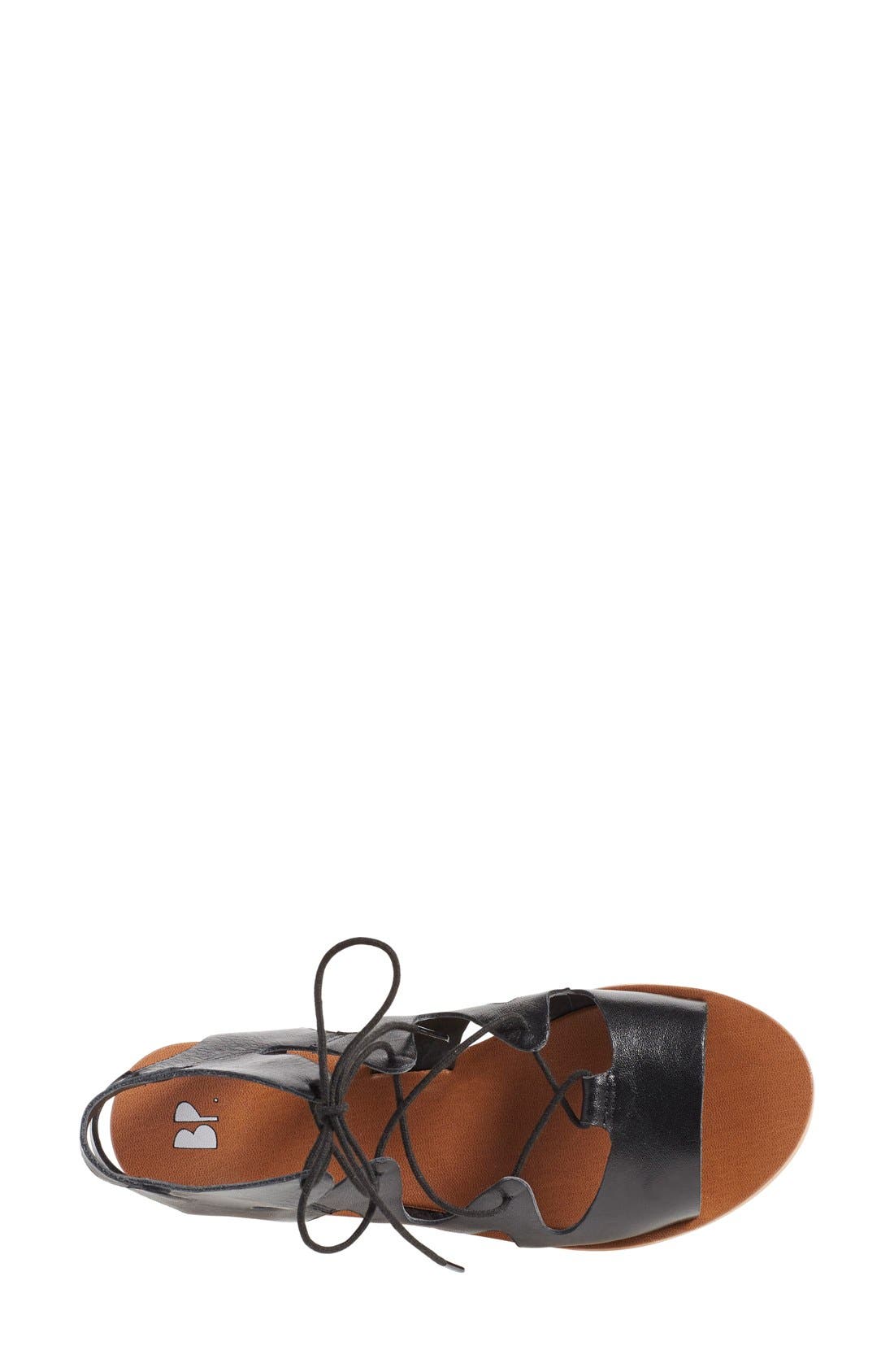 'Alyona' Lace-Up Gladiator Sandal, Alternate, color, BLACK LEATHER