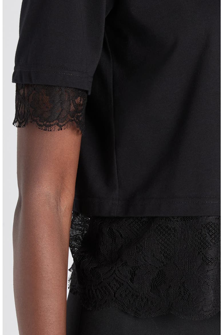 Lace Layer T-Shirt, Alternate, color, BLACK