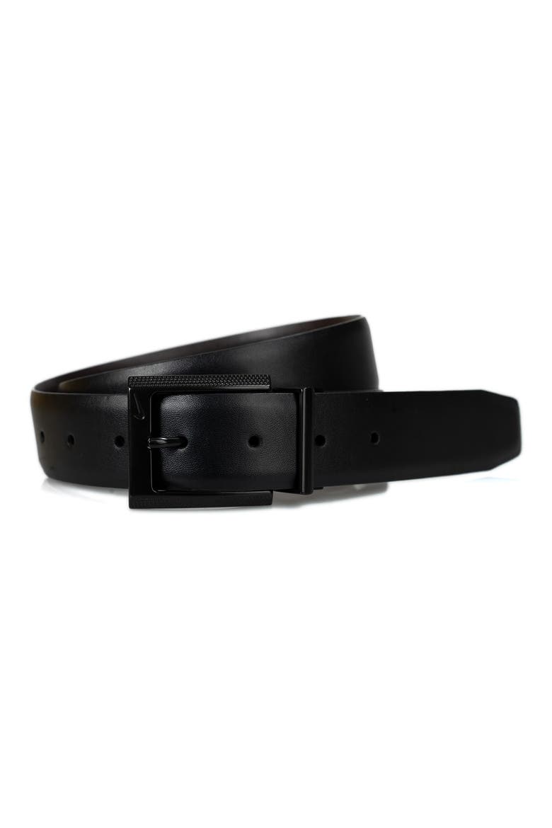Textured Buckle Reversible Belt, Main, color, BLACK