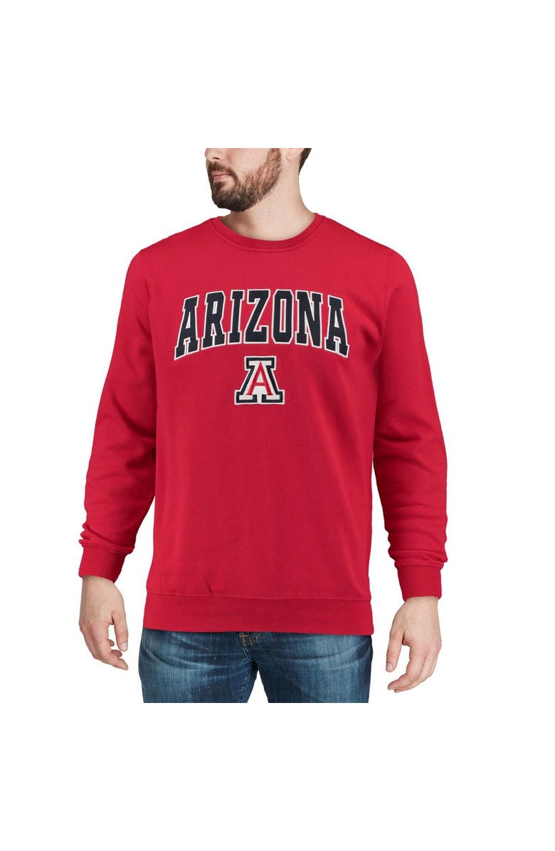 COLOSSEUM Men's Colosseum Red Arizona Wildcats Arch & Logo Crew Neck Sweatshirt, Alternate, color, Red