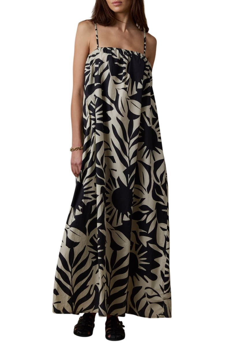 Faherty Kaua Coastal Poplin Maxi Dress, Main, color, Garden Sonata