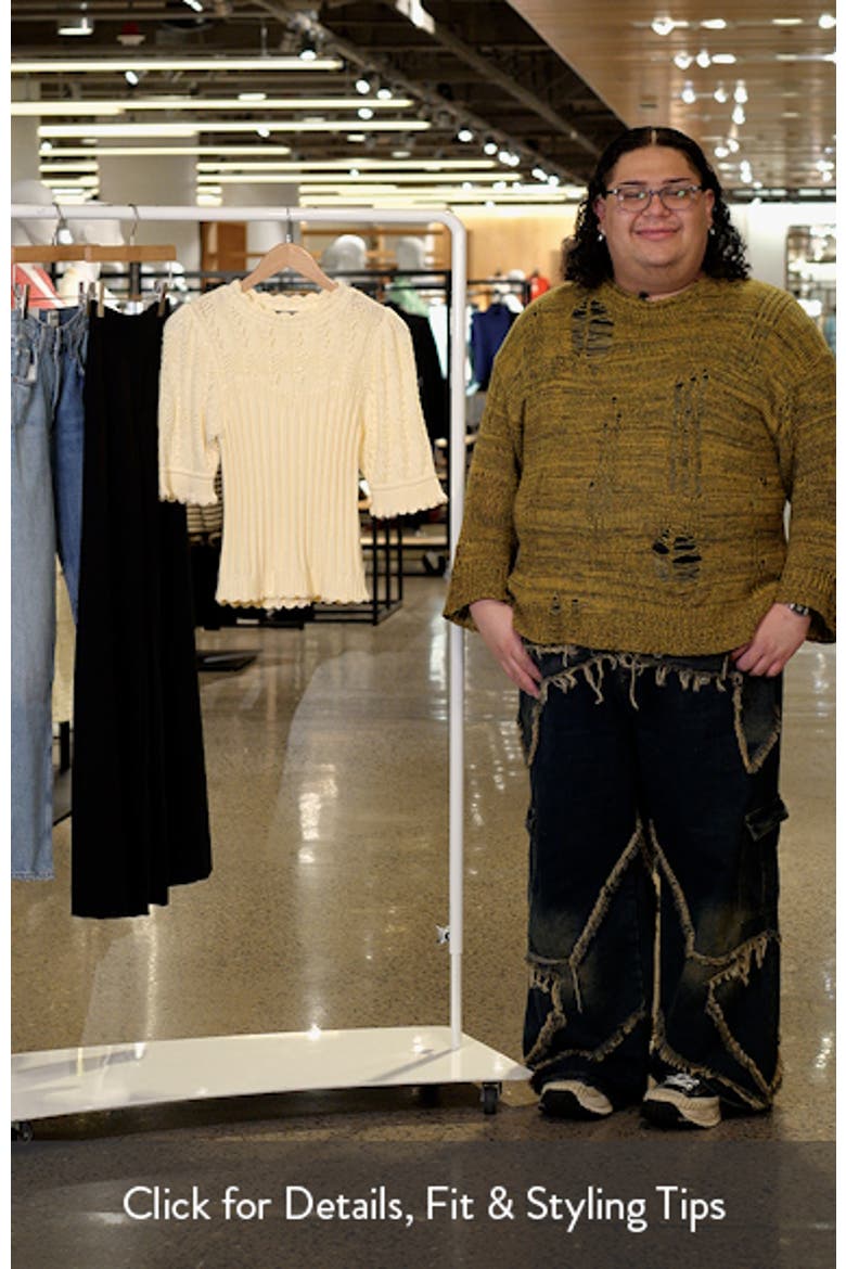 Mixed Stitch Elbow Sleeve Sweater video