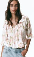 H&M Cotton blouse with eyelet embroidery
