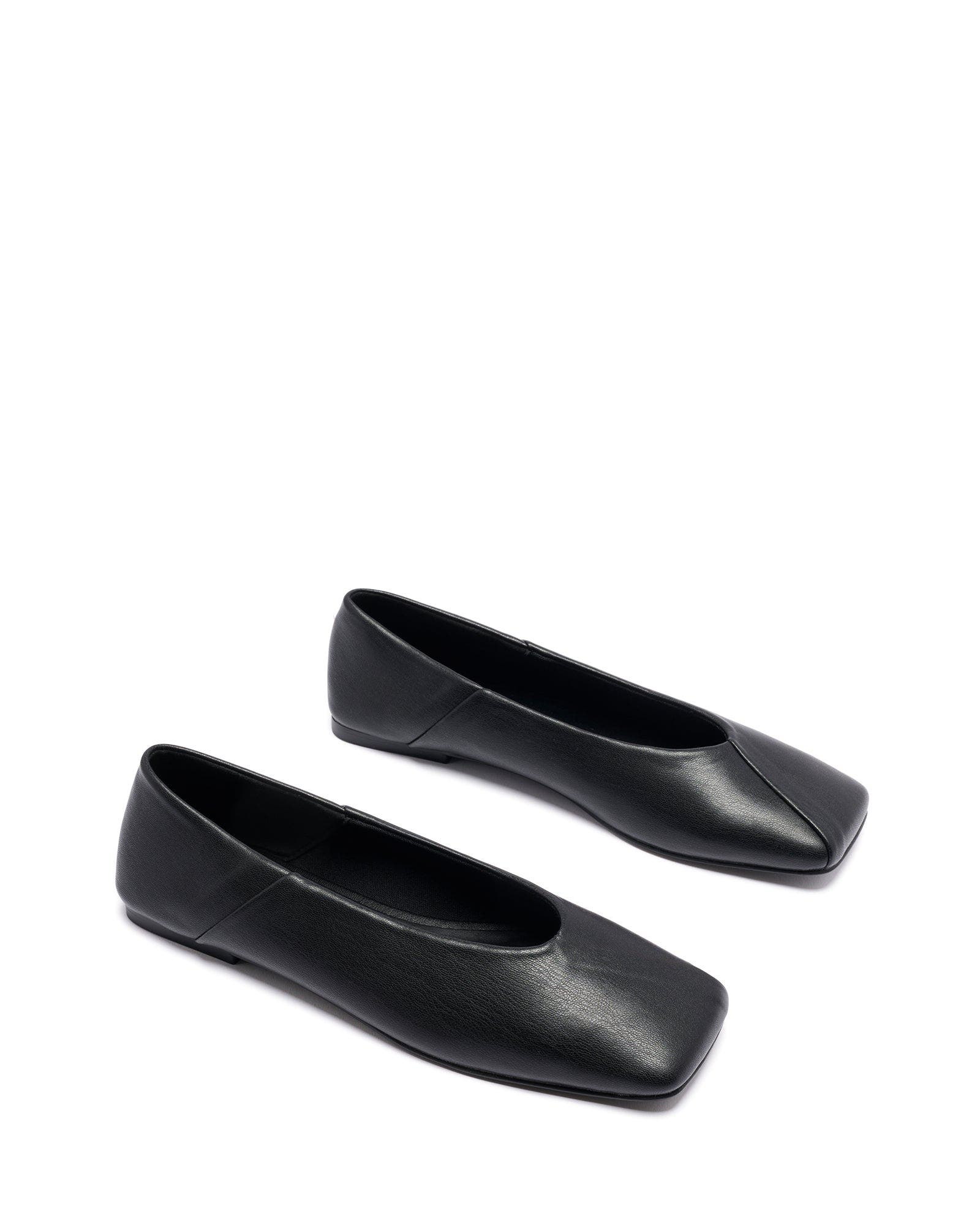 Therapy Australia Gaia Square Toe Flats, Main, color, Black Smooth Pu