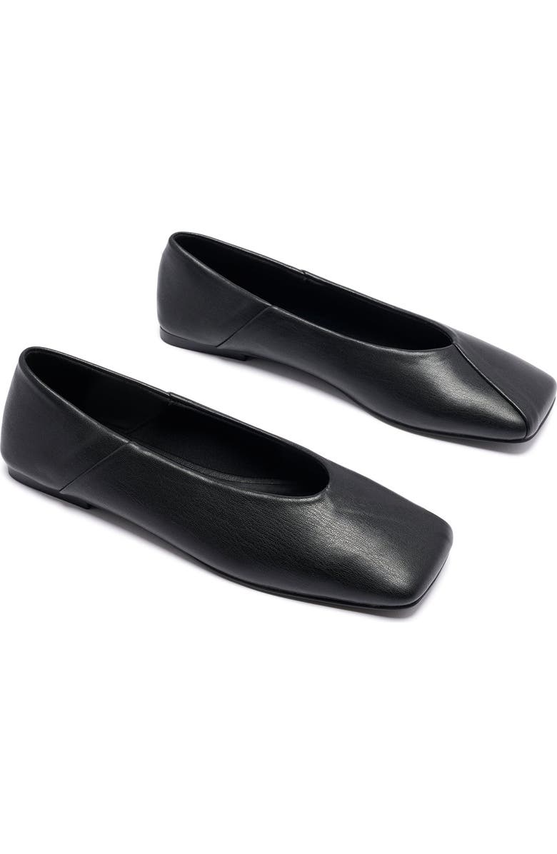 Therapy Australia Gaia Square Toe Flats, Main, color, Black Smooth Pu