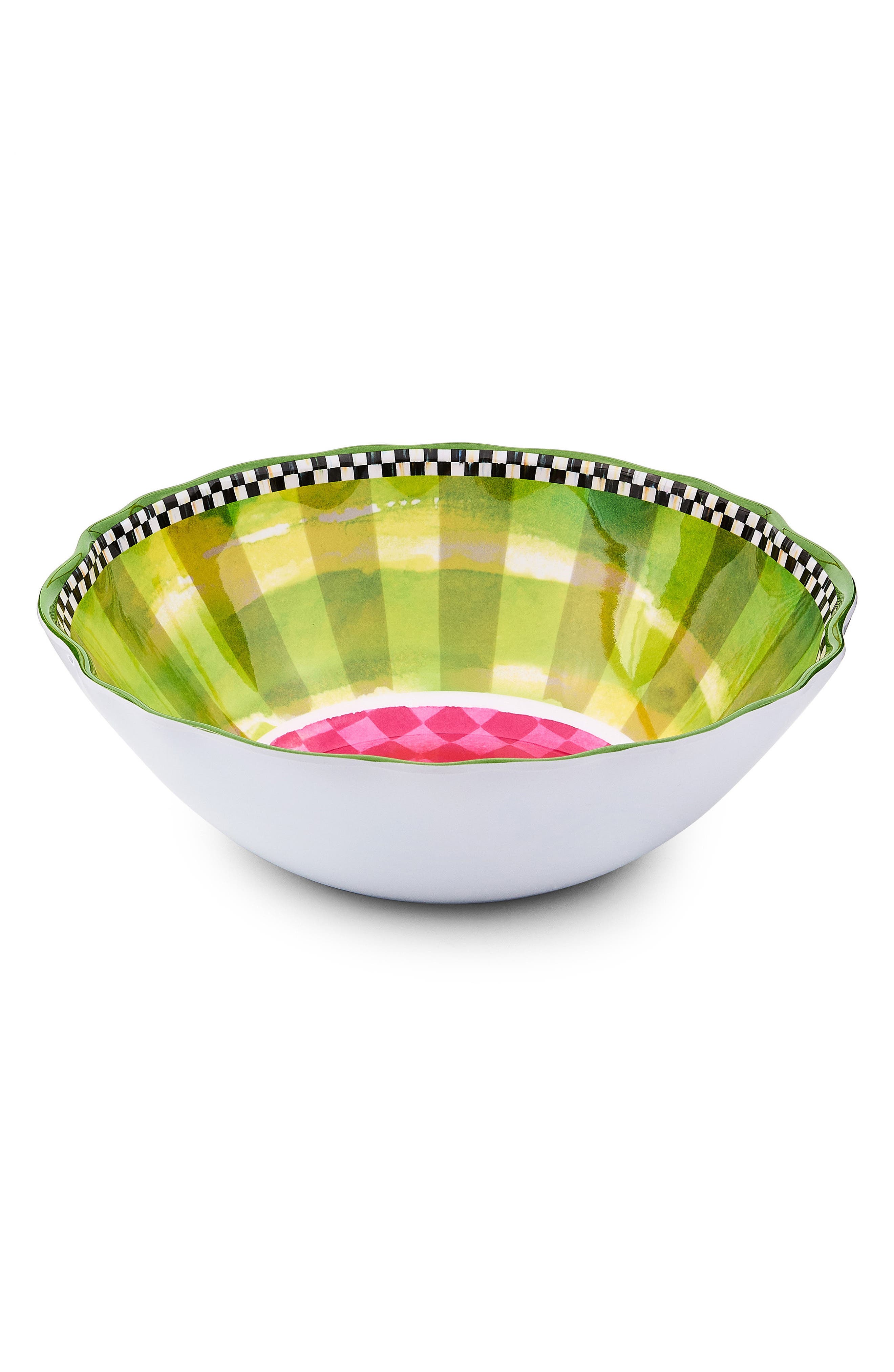 MACKENZIE CHILDS Watermelon Melamine Serving Bowl - Green
