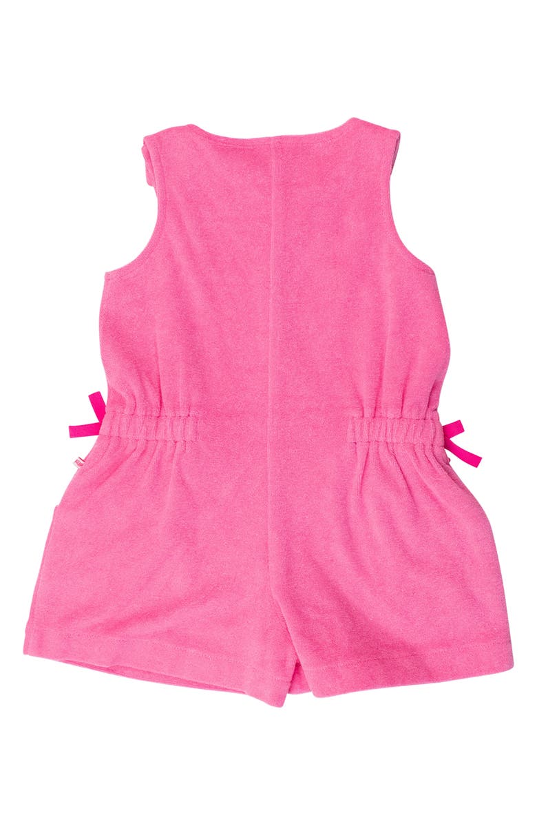 RuffleButts Kids' Neon Magenta Cover-Up Romper, Alternate, color, Pink