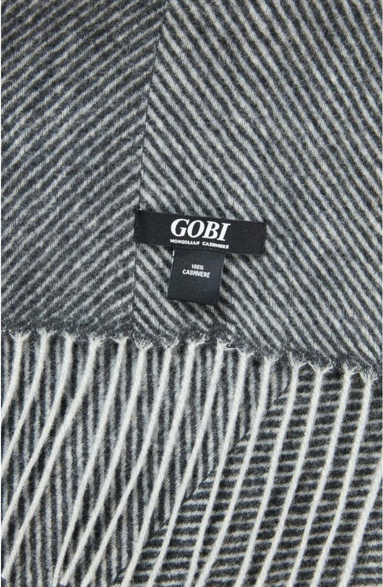 GOBI Mongolian Cashmere Cashmere Super Soft Throw, Alternate, color, Charcoal