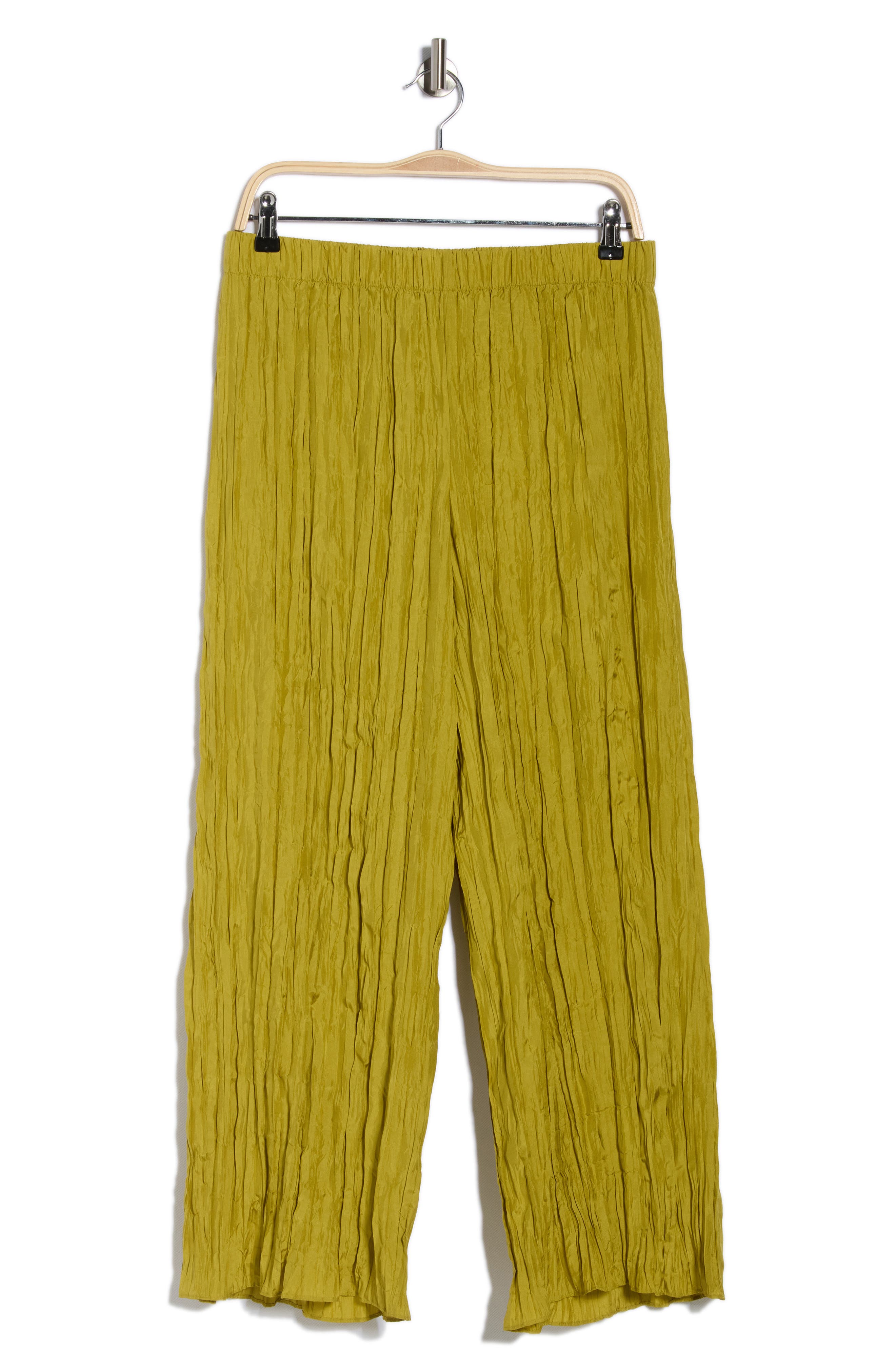Eileen Fisher Crinkled Silk Wide Leg Pants
