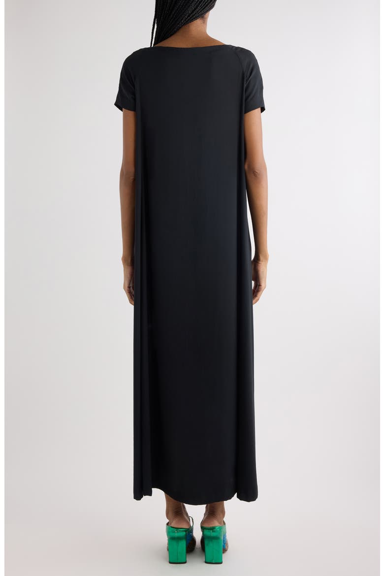 Giant Floral Print Crystal Embellished Dress, Alternate, color, BLACK