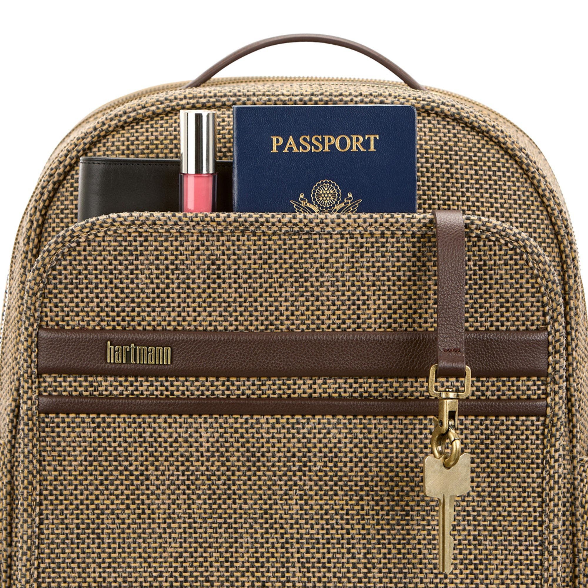 Tweed Travel Backpack, Alternate, color, Tweed/Natural Leather