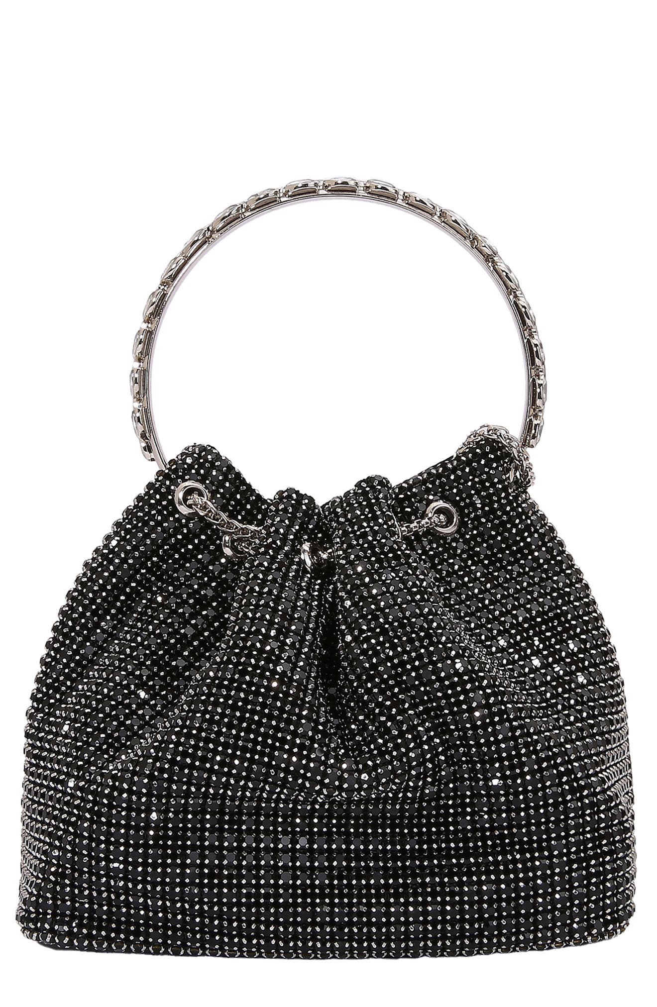 BERNESS Rhinestone Ring Handle Bag, Main, color, 
