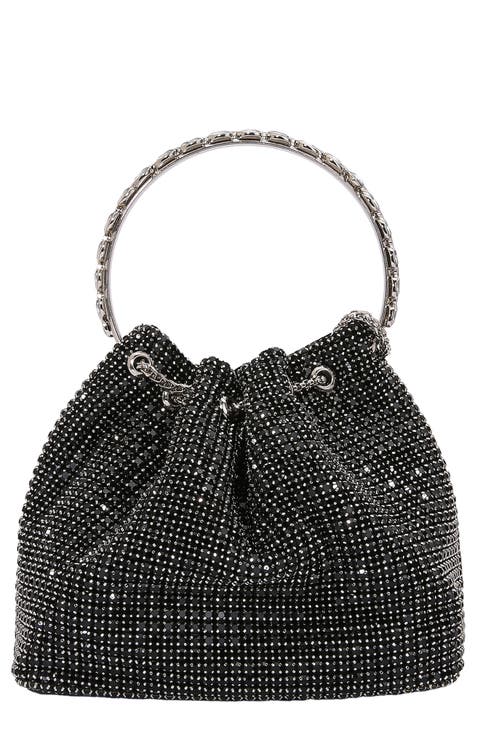 Rhinestone Ring Handle Bag