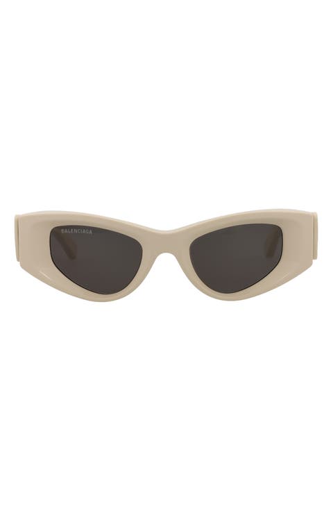 48mm Angled Oval Sunglasses