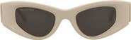 Balenciaga 48mm Angled Oval Sunglasses