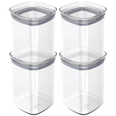 Airtight Clear Stackable Food Storage Container Set with Leak Proof Lid