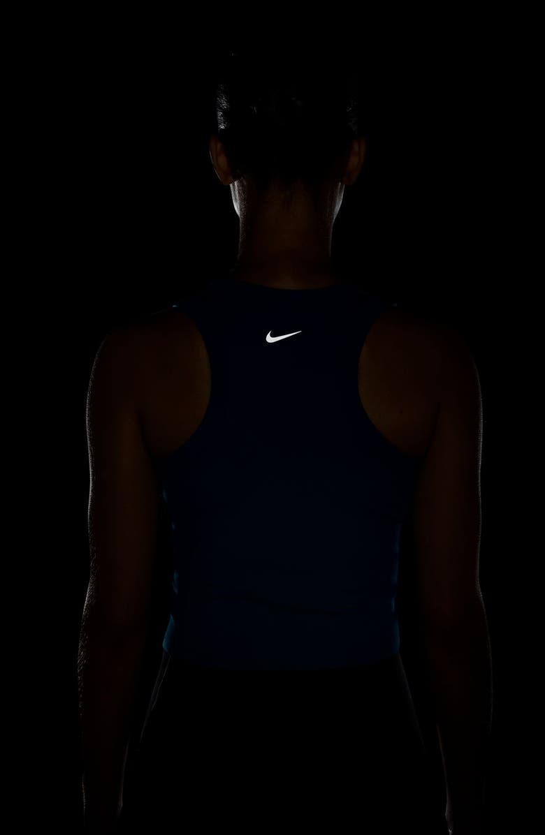 Nike One Fitted Dri-FIT Cropped Tank Top, Alternate, color, Green Abyss