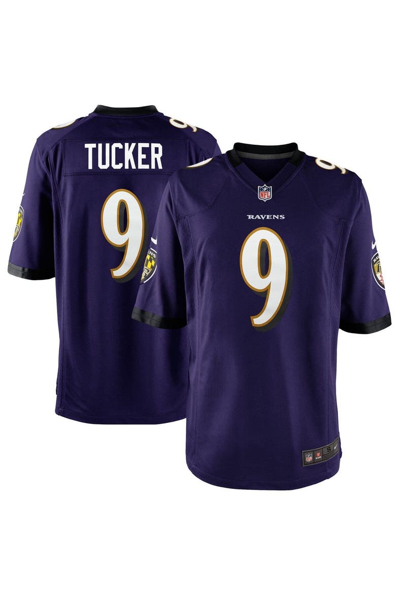 Youth Nike Justin Tucker Purple Baltimore Ravens Game Jersey, Main, color, Purple