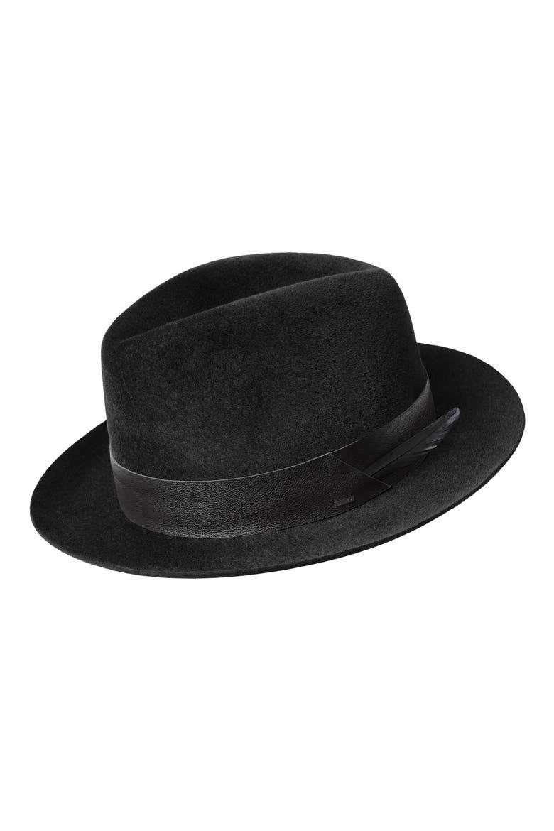 Flume Fedora Hat, Main, color, BLACK
