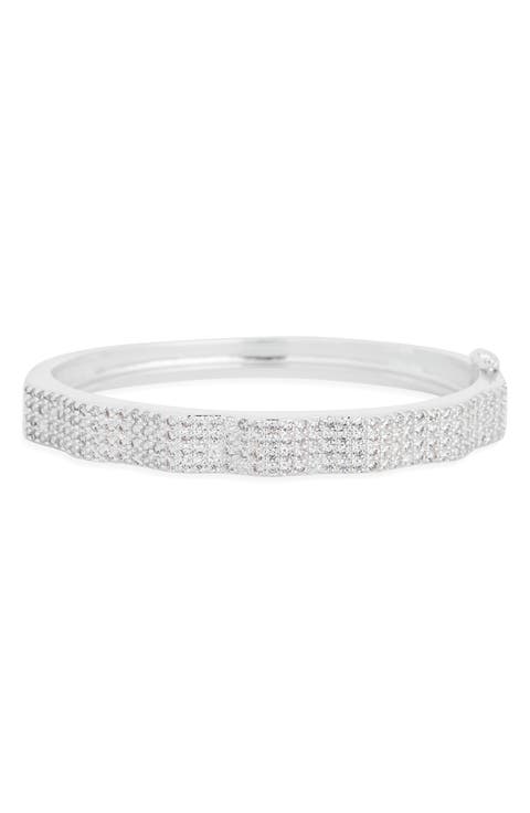 Wavy Cubic Zirconia Hinge Bracelet