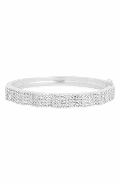NORDSTROM RACK Wavy Cubic Zirconia Hinge Bracelet