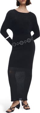 Desigual Long Sleeve Sweater Maxi Dress