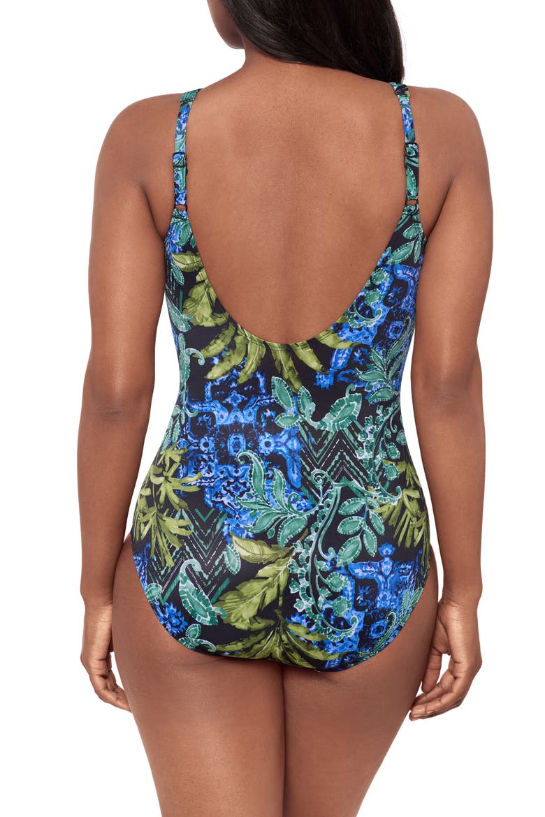Gasparilla Oceanus One-Piece Swimsuit, Alternate, color, BLACK/ MULTI