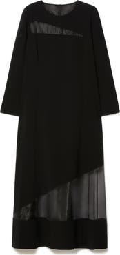 Marina Rinaldi Giunto Mixed Media Long Sleeve Dress