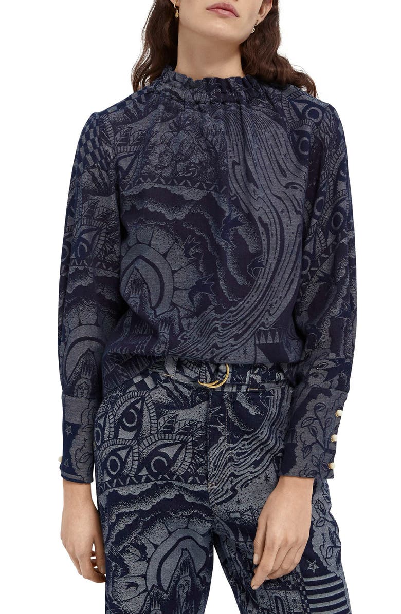 Scotch & Soda Jacquard Top, Main, color,