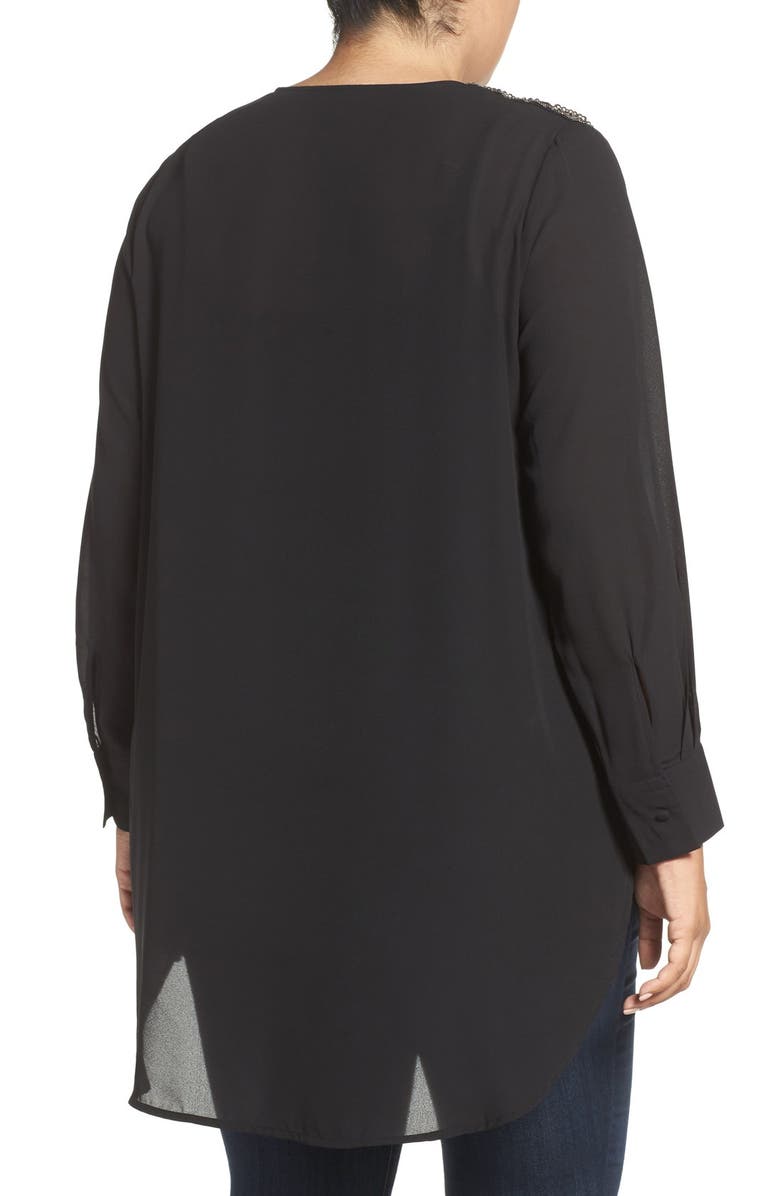 Melissa McCarthy Seven7 Beaded Shoulder High/Low Blouse, Alternate, color,