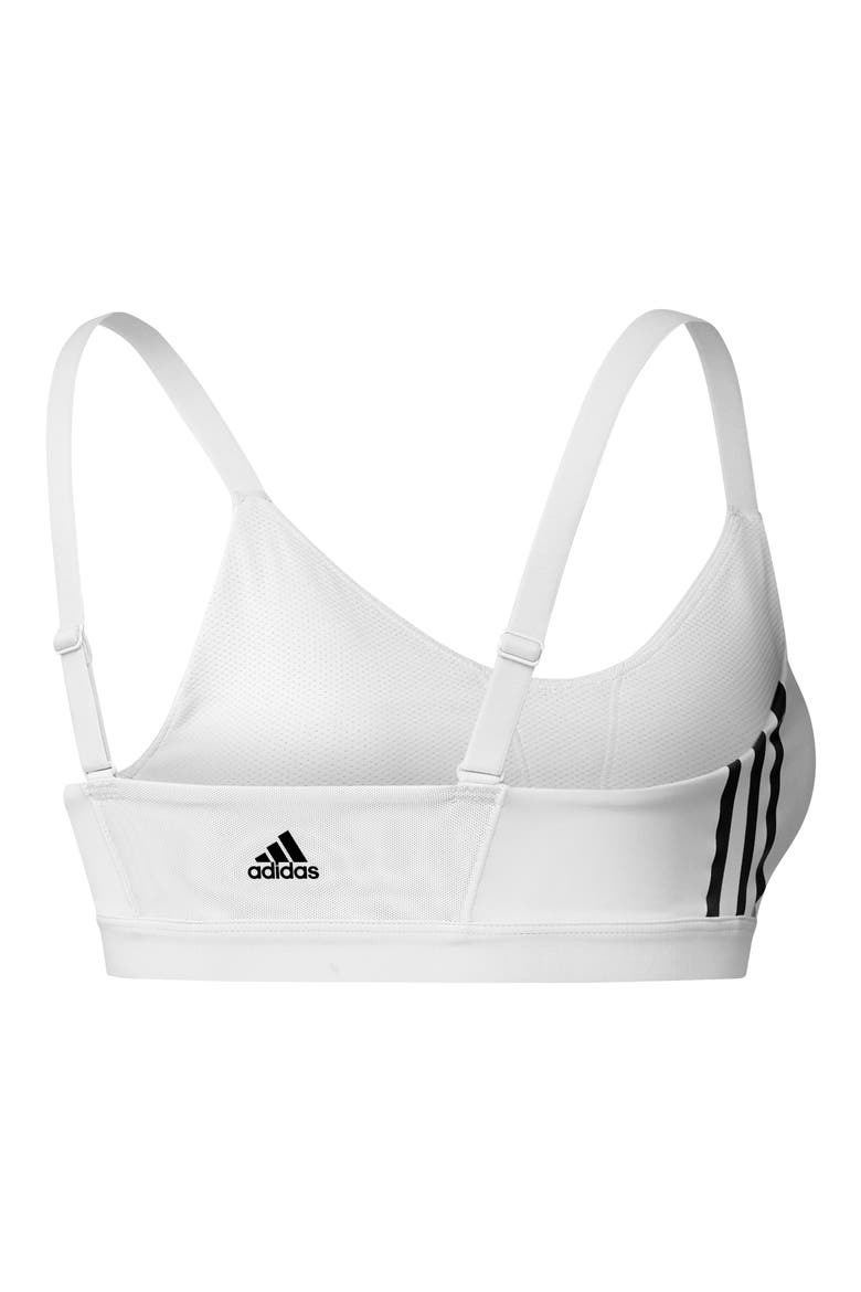 Aeroready 3-Stripes Sports Bra, Alternate, color, WHITE/ BLACK