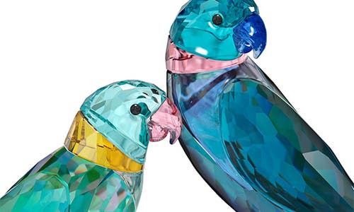 Swarovski Jungle Beats Parakeet Couple Fife & Fifer In Blue