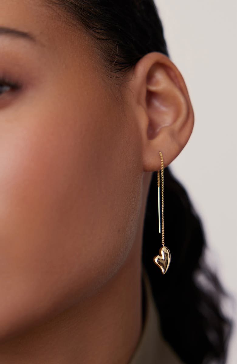 JENNY BIRD Puffy Heart Threader Earrings, Alternate, color, High Polish Gold