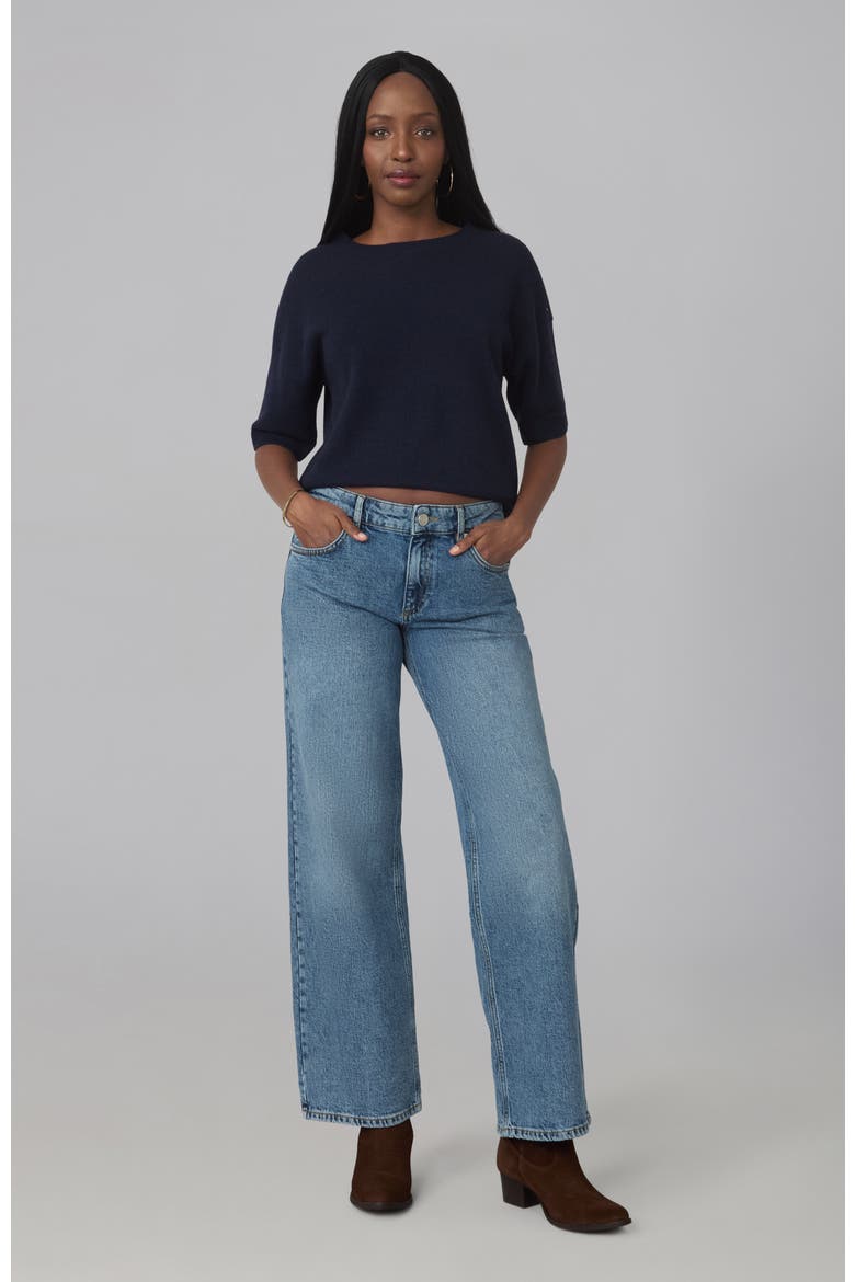 Miro Mid Rise Comfort Straight Jeans, Alternate, color, Electric Blue