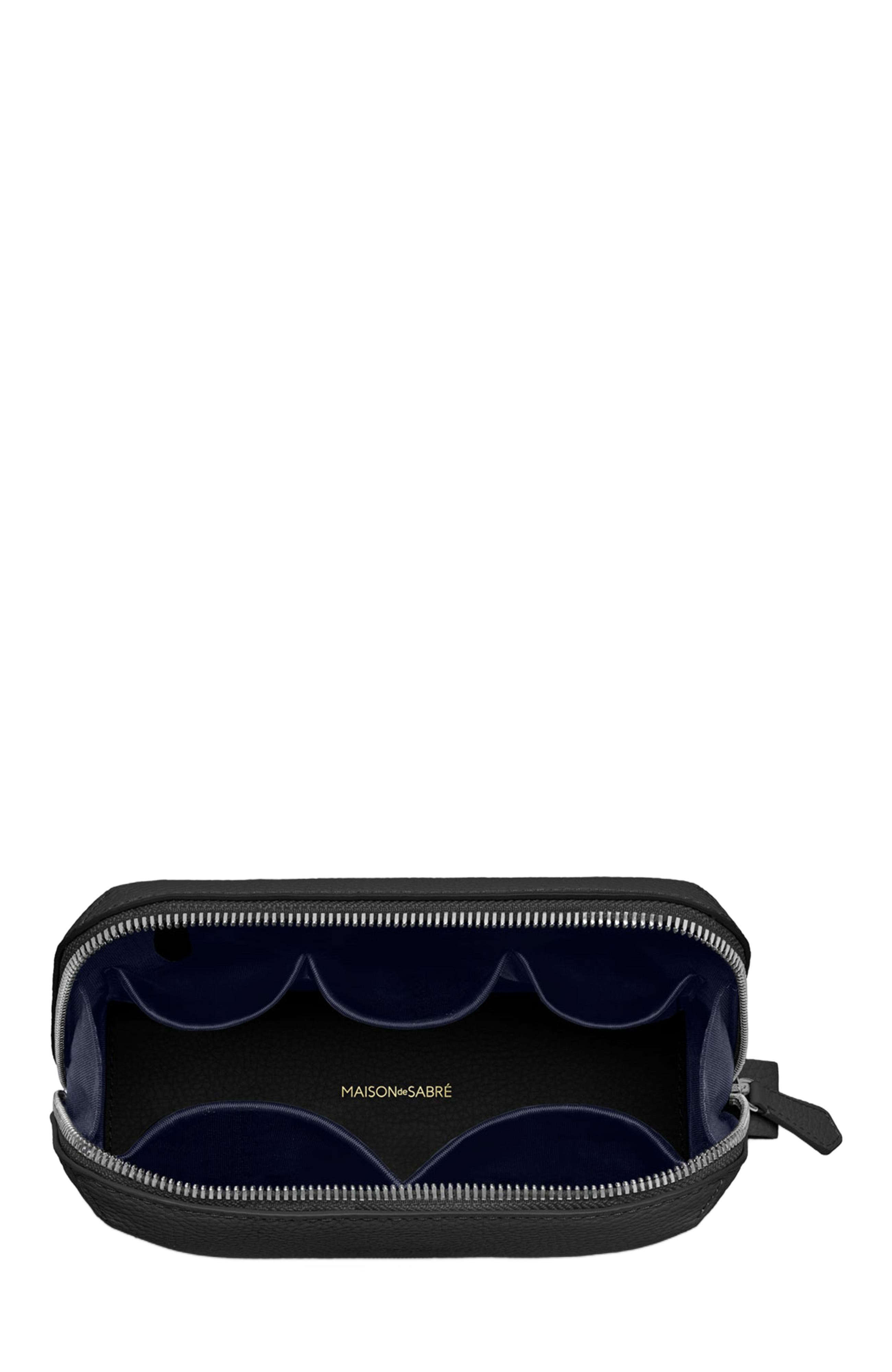 MAISON de SABRÉ Leather Tech Pouch, Alternate, color, Black Caviar