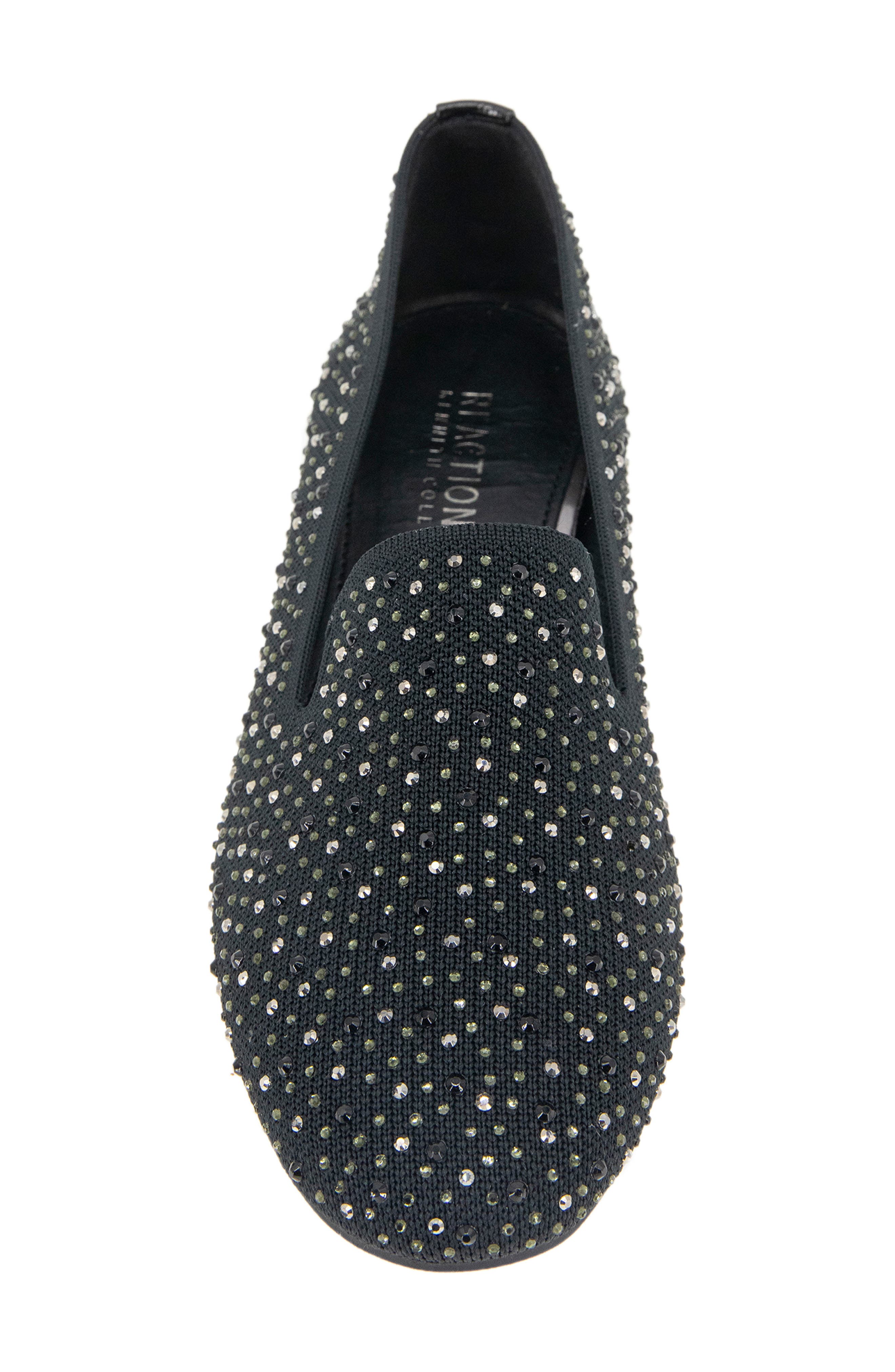 Reaction Kenneth Cole Unity Crystal Knit Loafer, Alternate, color, Black Knit