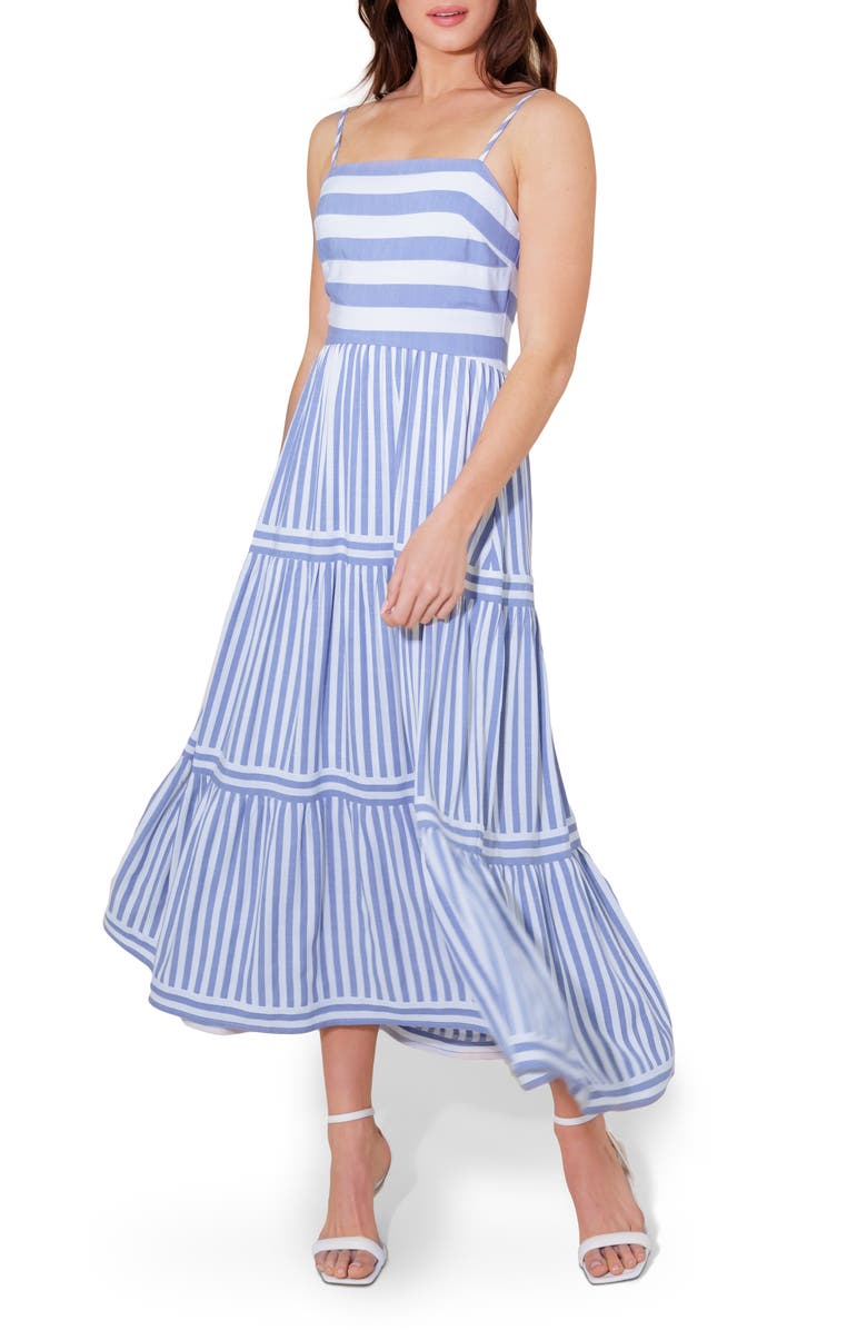 FREEMARKET Stripe Maxi Sundress, Main, color, Blue/ White