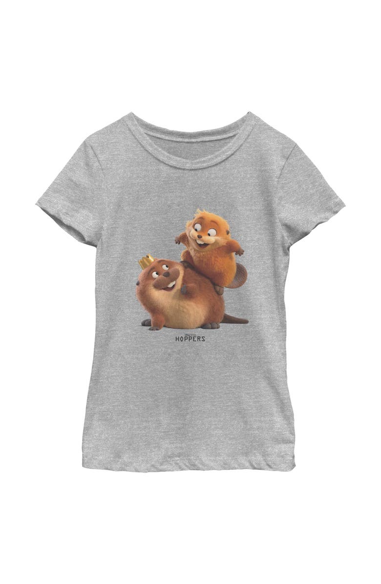 Hoppers Girl's Hoppers King George and Mabel Fun  Graphic T-Shirt, Main, color, Athletic Heather