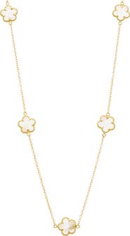 Juvell Mother-of-Pearl Flower Station Necklace