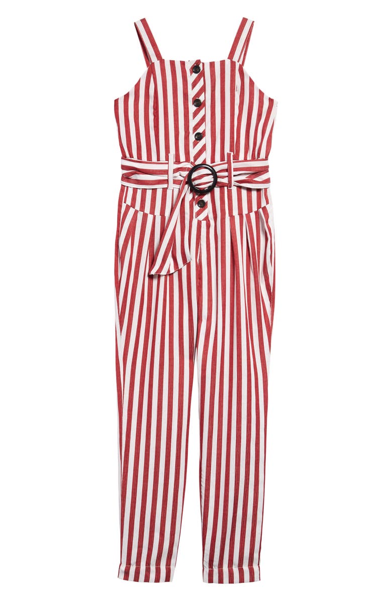 Habitual Girl Habitual Maddeira Stripe Jumpsuit, Main, color, 