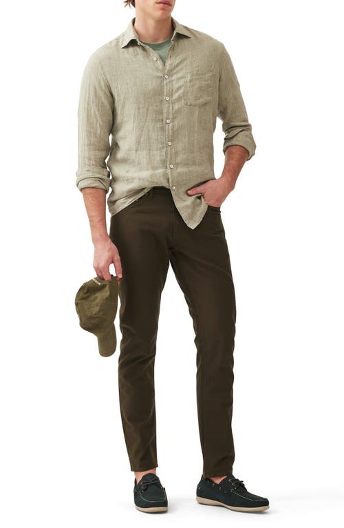 Rodd & Gunn Coromandel Button-up Linen Shirt In Sage Grey