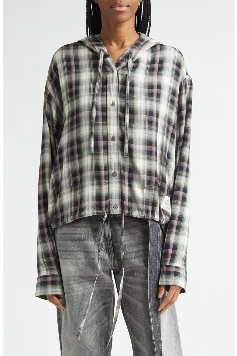 トップス 00s shadow check hooded shirt noroll Sip Check Flannel Hooded Overshirt (Women) | Nordstrom